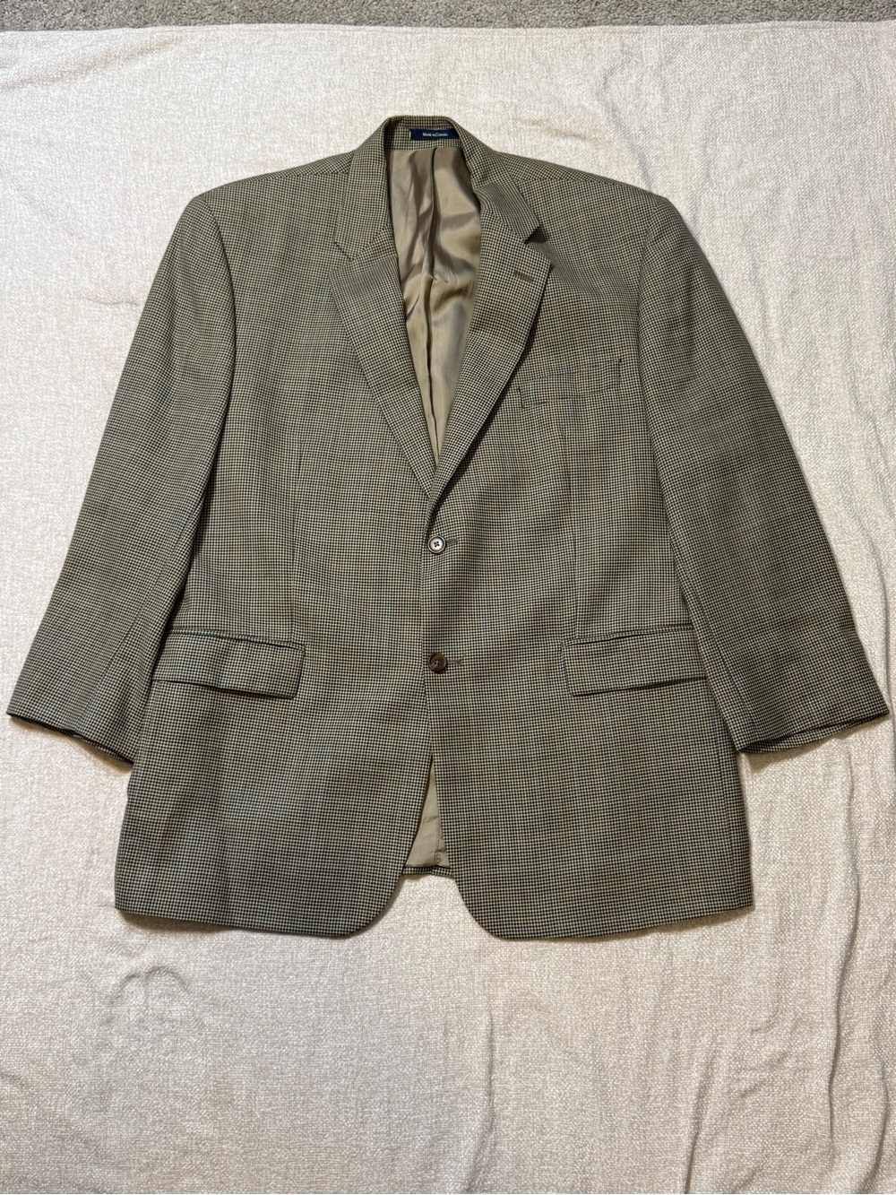 Vintage Ralph Lauren 46R Wool Houndstooth Blazer Preppy Old Money Sport Coat